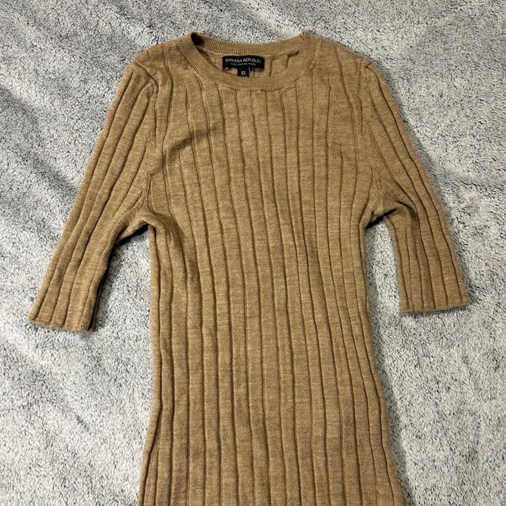 Banana Republic 100% Merino Wool Ribbed Sweater Size XS